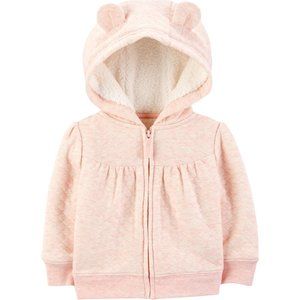 Simple Joys by Carter's Baby-Girls Hooded Sweater Jacket with Sherpa Lining